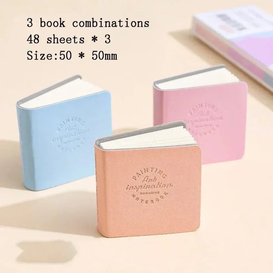 Square Watercolor Sketchbook Set 3 Pack Mini Drawing Book Thick Paper for Painting Sketching Work Relaxation Art Supplies