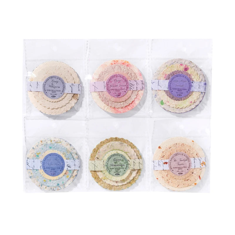 JIANQI 50 pcs Craft Vintage Scrapbooking Paper Kawaii Art Junk Journal Deco Sticker rotundity emboss DIY Material Paper