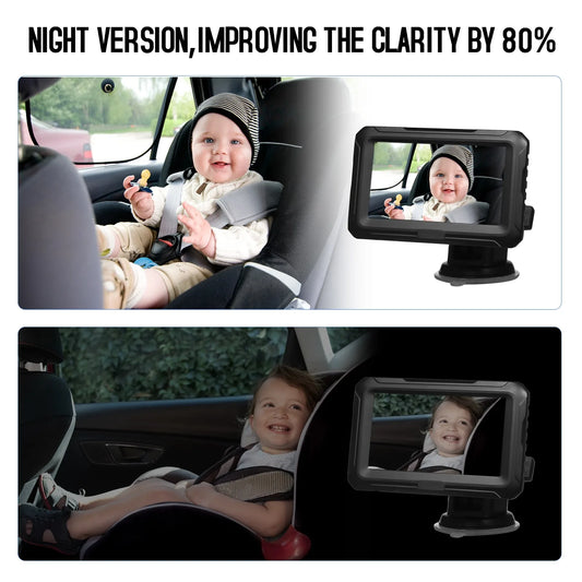 1080P Baby Car Mirror with 4.3'' IPS Screen Night Vision Function Baby Car Mirror Monitor with Camera  for Infants Kids Pets
