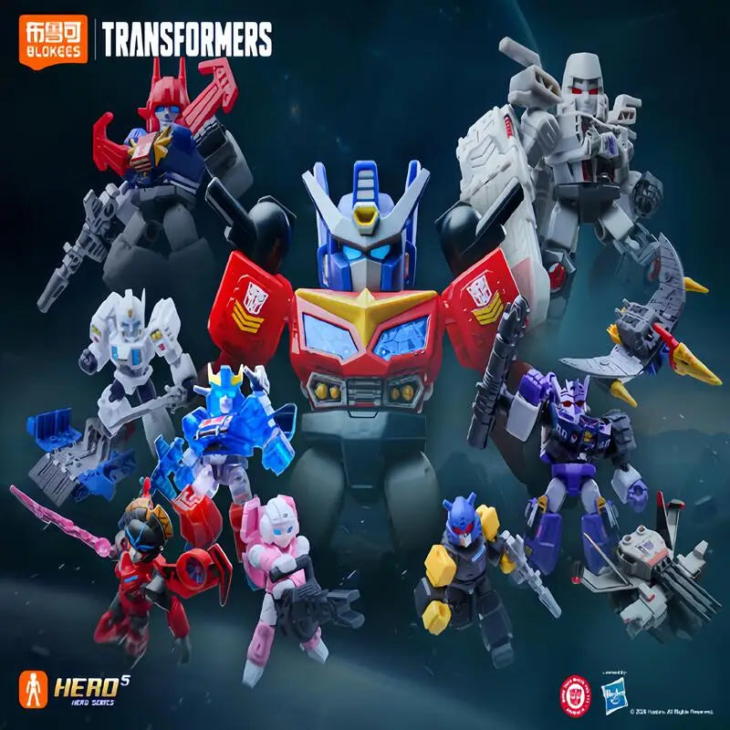 In Stock Blokees Transformers GV08 12PCS Optimus Prime Shockwave Soundwave Bumblebee Hot Rod Figurine Model Blind Box Toys Gift
