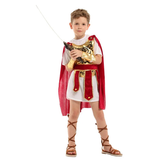 Halloween Cosplay Children, Boys and Girls, Roman Warrior Costumes, Ancient Roman Empire Soldier Cosplay Costumes, Party Costume