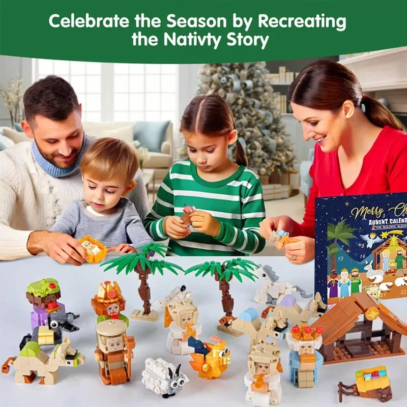 DIY Nativity Brick Advent Calendar – 24-Day Christmas Building Set