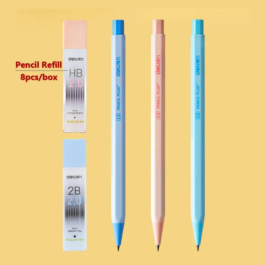 2.0mm Mechanical Pencil – HB & 2B Sketch Pencil with Cap Sharpener