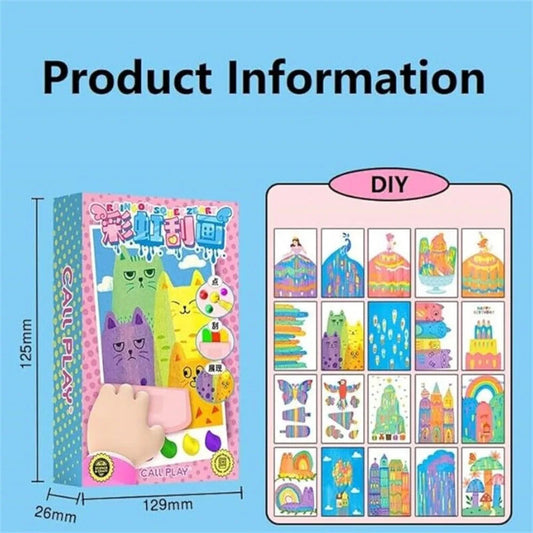 Drawing Papers Squeegee Art Kids Paint Kit Animal Pattern DIY Material Color Scratch Painting Rainbow Dot