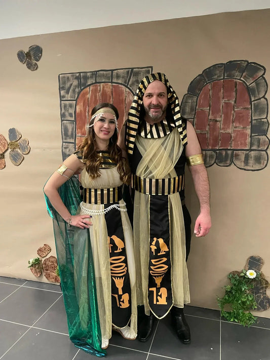 Egyptian Pharaoh & Queen Costume – Adult Couples Halloween Outfits for Men & Women, M–XL