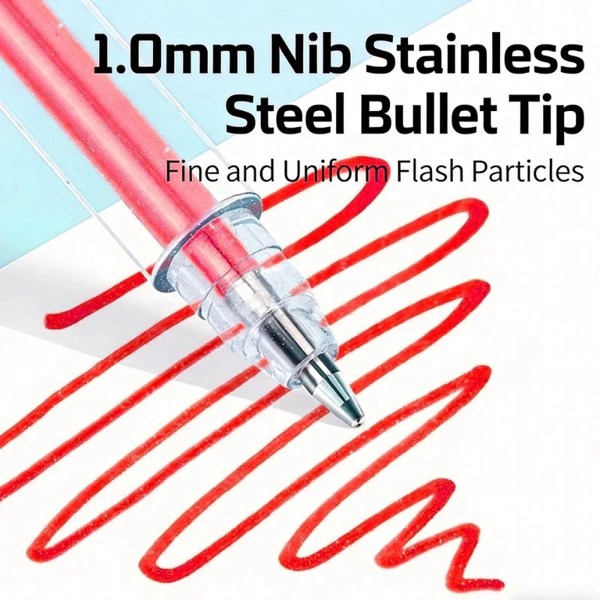 Glitter Gel Pens – 1.0mm Metallic Pens for Cardstock & Coloring, 8–60 Colors