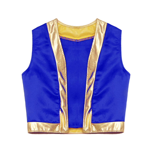 Boys Arabian Costume Arabian Prince Cosplay Dress Up Vest Waistcoat Harem Pants Suit for Halloween Carnival Stage Performance