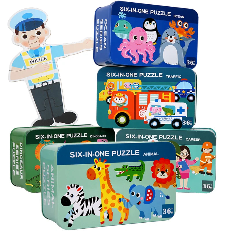 Wooden Puzzle Montessori Toys for Baby 1 2 3 Years Old Kids Alphabet Number Shape Matching Games Children Early Educational Toys