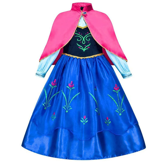 Elsa Anna Snow Queen Princess Dress for Girls Birthday Halloween Christmas Carnival Cosplay Outfit Kids 2-8Y Vestido