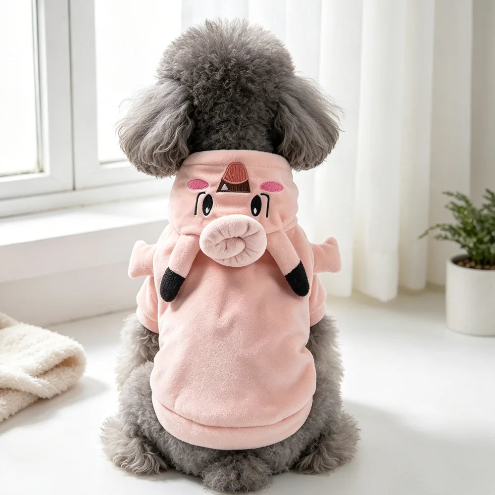 Pink Fleece Halloween Costumes For Dogs Little Small Puppy Animal Pet Cat Two Legs Outfit Jacket Out Winter Warm On Sale Supply