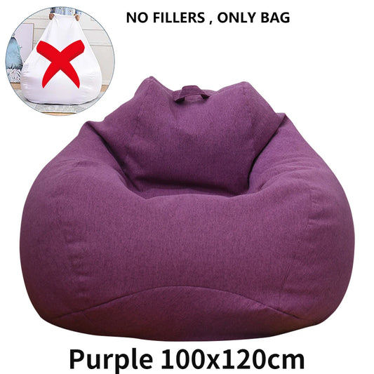 Large Bean Bag Chair Sofa Cover Comfortable Outdoor Lazy Seat Bag Couch Cover without Filler for Adults Kids Tatami Chairs Cover