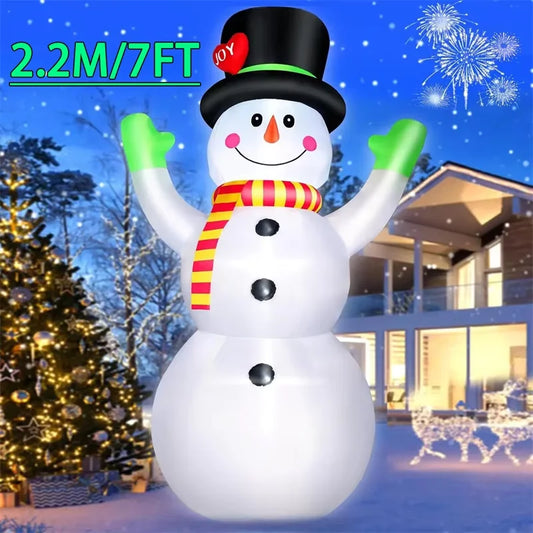 Christmas Inflatables Gingerbread Man with Gift Pack Outdoor Decorations Xmas Yard Decorations with LED Lights for Lawn